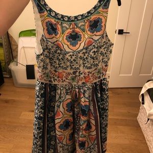 Anthropologie strawberries and champagne dress